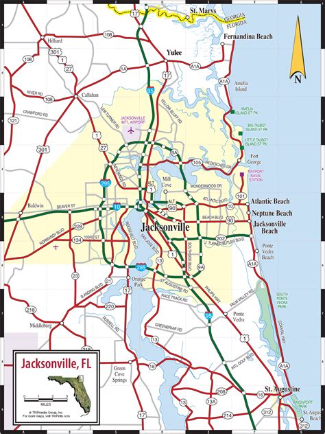 map of jacksonville florida and surrounding area|jacksonville florida map area.